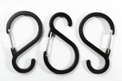 Sフック カラビナ Sサイズ 3個入り ブラック の中身
