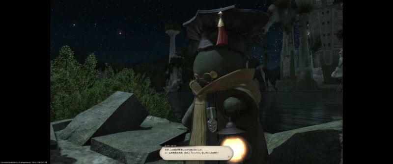 FF14をUWQHDのフルスクリーンで表示するとムービーは両端が黒帯になる